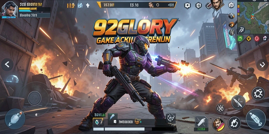 Tampilan permainan 92GLORY dengan aksi penuh adrenalin.