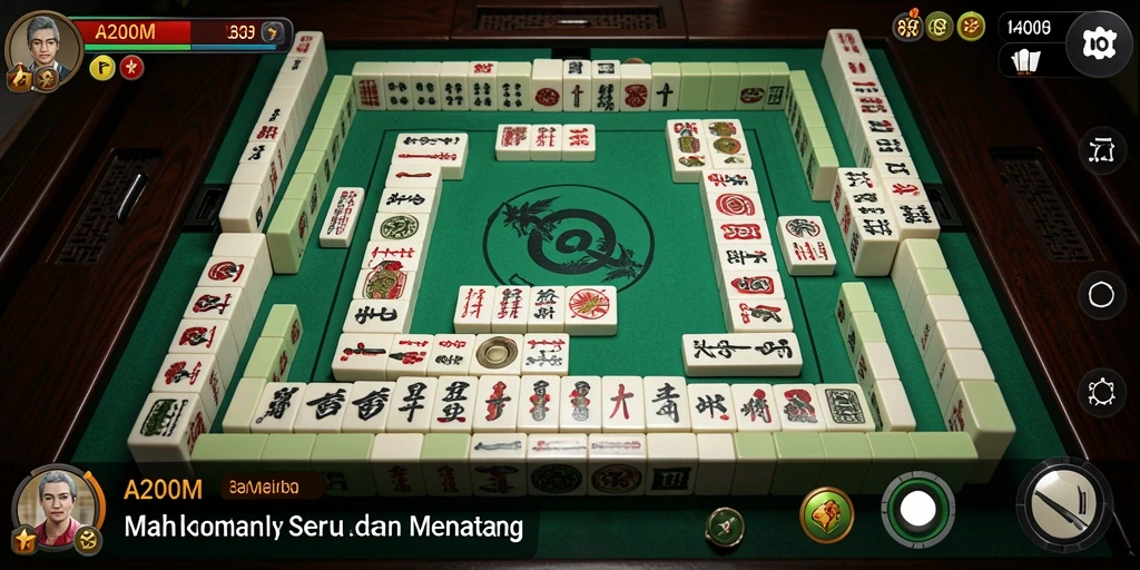Screenshot A200M menampilkan gameplay Mahjong yang seru dan menantang.