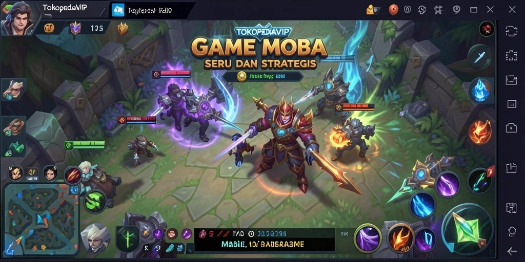 Tangkapan layar gameplay seru dari TOKOPEDIAVIP yang penuh aksi MOBA.
