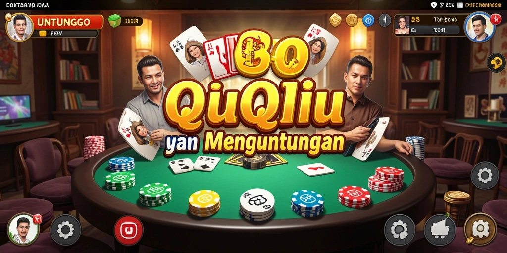 Screenshot UNTUNGGO menampilkan aksi seru dalam permainan QiuQiu.